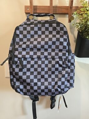 Checkerboard Black and Gray  Backpack